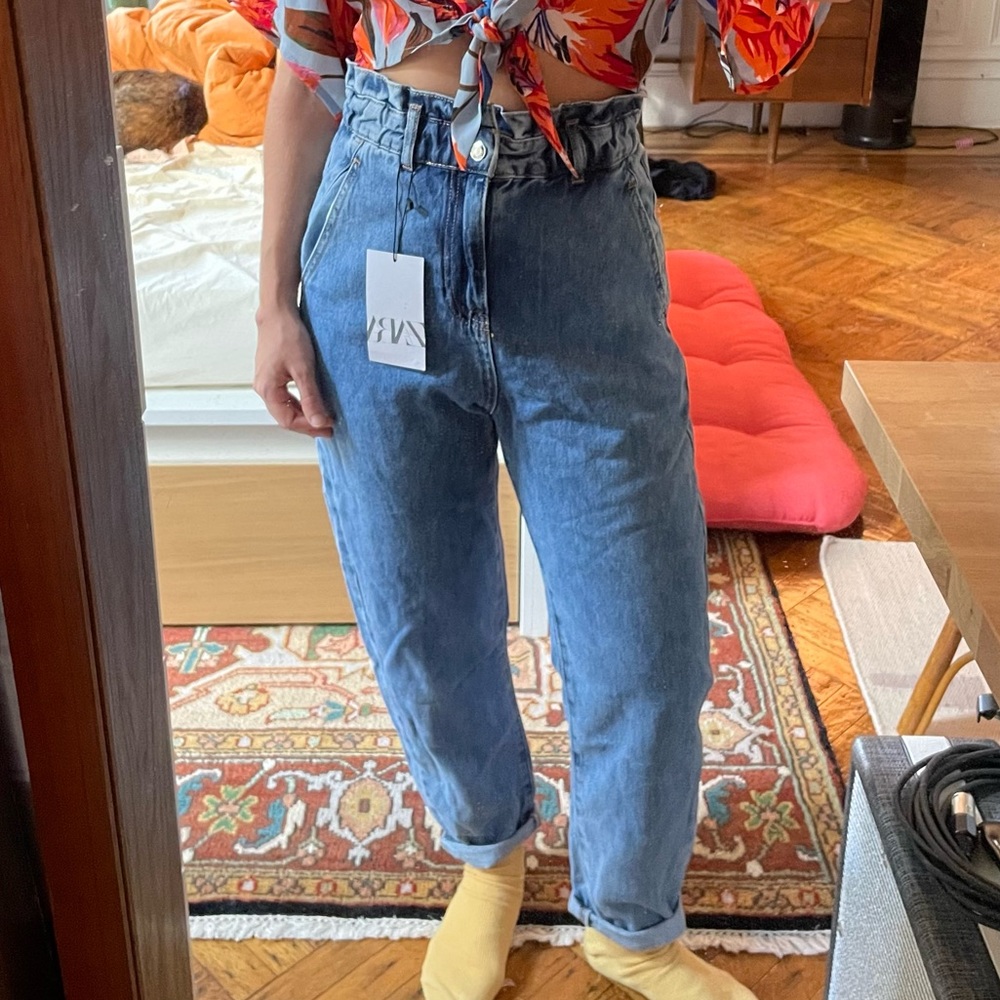ZARA Paper Bag Baggy Fit jeans